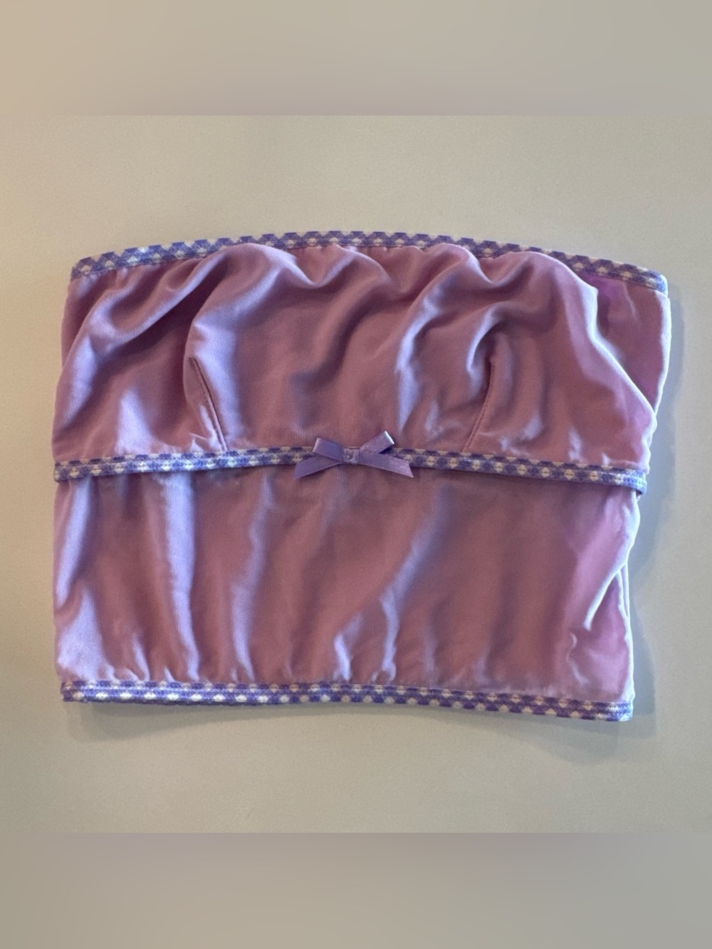 Urban outfitters Lavender Strapless Bandeau Top with Bow Detail